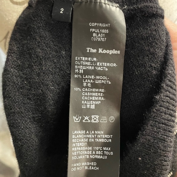 THE KOOPLES Embellished Jumper wool cashmere sweater black womens size 2 - Picture 6 of 6